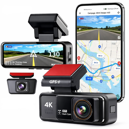 Dashcam 4K WiFi avec GPS et Vision Nocturne