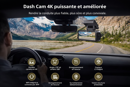 Dashcam 4K WiFi avec GPS et Vision Nocturne