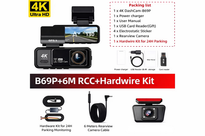 Dashcam 4K WiFi avec GPS et Vision Nocturne