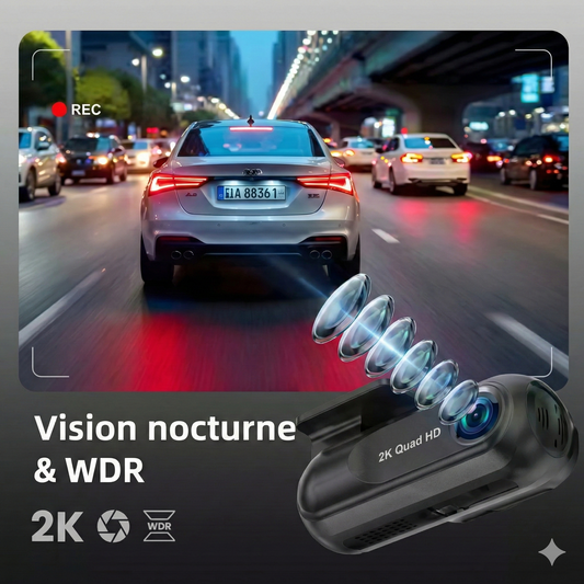 Dashcam 2K HD avec GPS et Wi-Fi